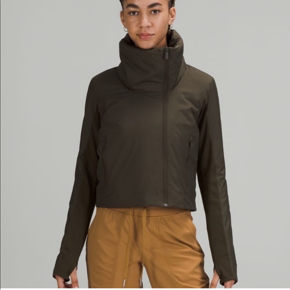 Lululemon City Sleek Jacket Dark Olive 4 - Picture 3 of 15